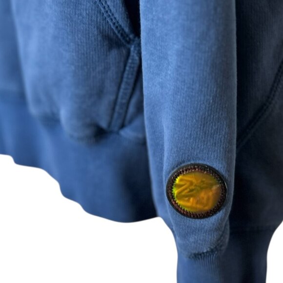 Jordan 13 Classic Cut Flint Blue Rare Pullover Hoodie Size M | Logo Hologram Y2K - Picture 5 of 13